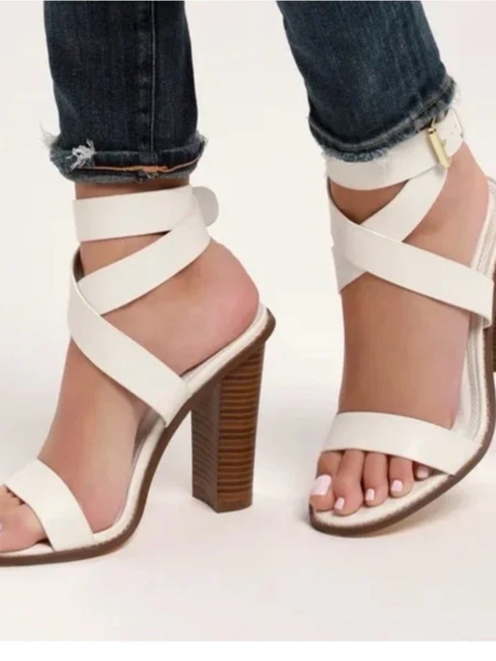 Lulus Black Strappy Block Heel Sandals with Wrap Ankle